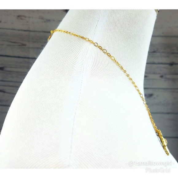 J. Crew enameled floral pendant necklace 10" drop - Picture 4 of 6